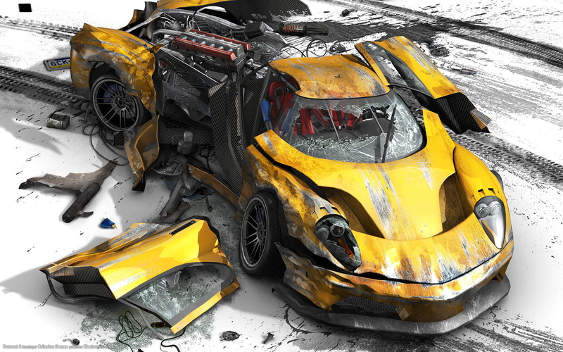 disaster, equipment, Burnout Paradise, illustration, construction industry, still life, earth mover, car, broken, construction site, land vehicle, mode of transportation