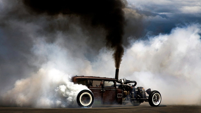 car, smoke, burnout, 1080P