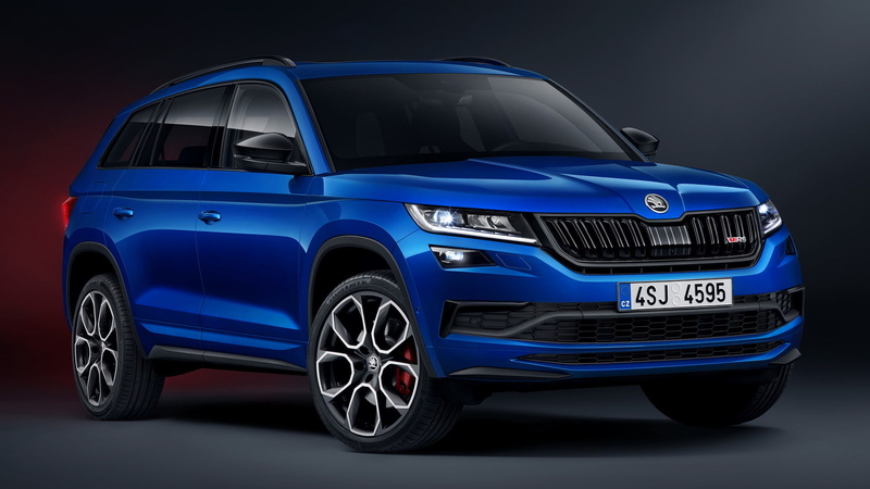 Crossover Car, 1080P, Mid-Size Car, SUV, Blue Car, Car, Skoda, Skoda Kodiaq GT