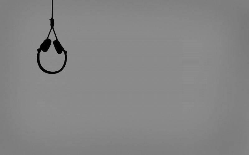 1080P, still life, funny, hanging, headphones, tranquility, copy space, no people, single object, fishing hook, gallows, shape, cut out, rod, gray, sport