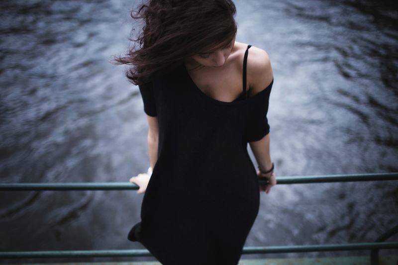 portrait, 1080P, women, back, lake