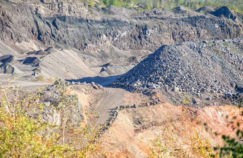 raw materials, no people, rock - object, scenics - nature, quarry, beauty in nature, formation, grey, pumice, brown, mountain range, stone hill, 4K, blue