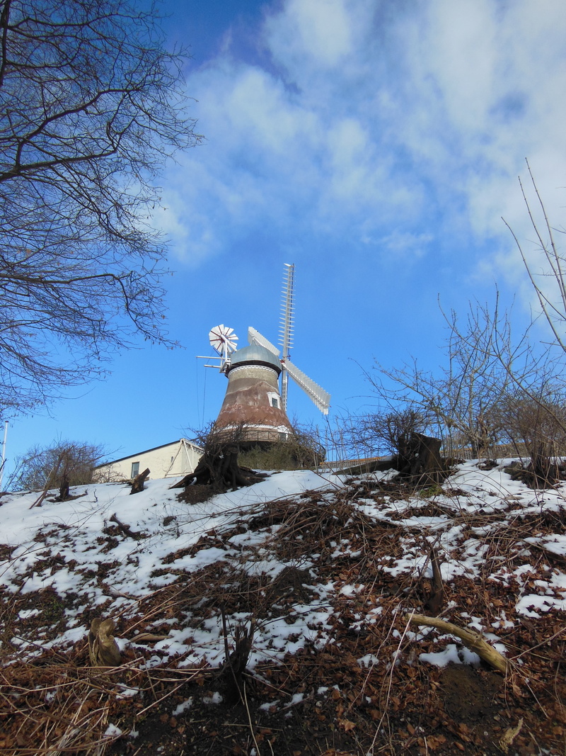 built in 1858, sunshine, cloud - sky, mill hill, outdoors, covering, funen, 7 floors, tree, old business, 25 m, beauty in nature, field, scenics - nature