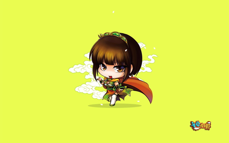 wang, 1080P, girl, cartoon, king of battle, character, battle, haired, where lord, q, brown, zhan wang, zhan, q version of the cartoon, king, lord, shangxiang