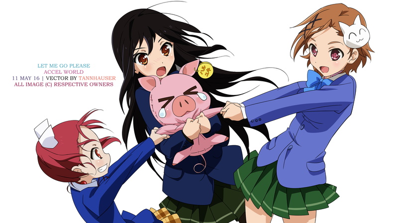 2K, Kouzuki Yuniko, anime girls, Accel World, Kuroyukihime, Arita Haruyuki, Chiyuri Kurashima