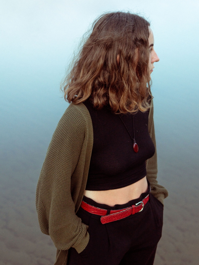 woman, water, sky, nature, 5K, drowned, beach, rear View, summer, vacations, green, standing, beauty In Nature, portrait, coastline, beautiful, adult