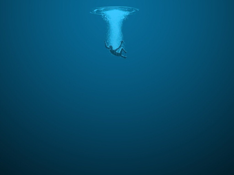 Drowning, Falling, Lost, water, person, blue, 480P