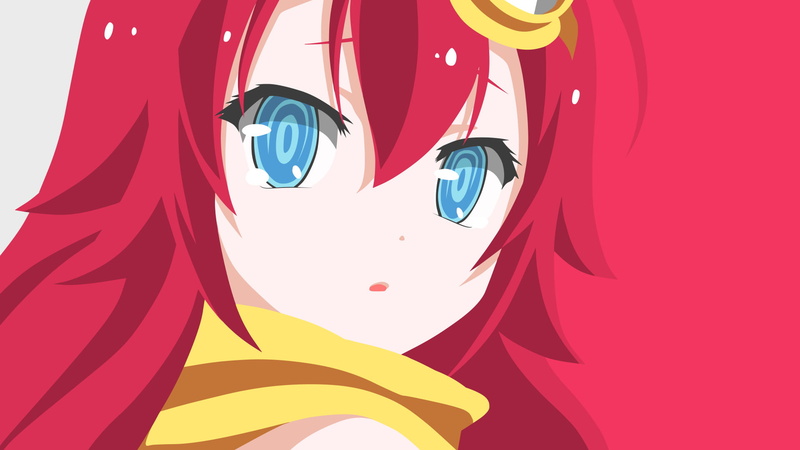 Blue Eyes, Anime, No Game No Life, backgrounds, Girl, human body part, pattern, vibrant color, studio shot, Corone Dola, close-up, Red Hair, copy space