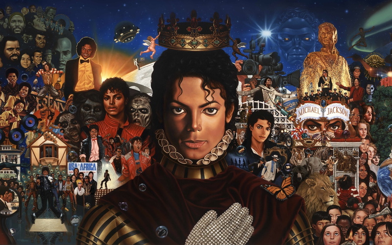 figure, crown, celebrity, Michael Jackson, singer, 2K, dancer, glove, star, collage, art