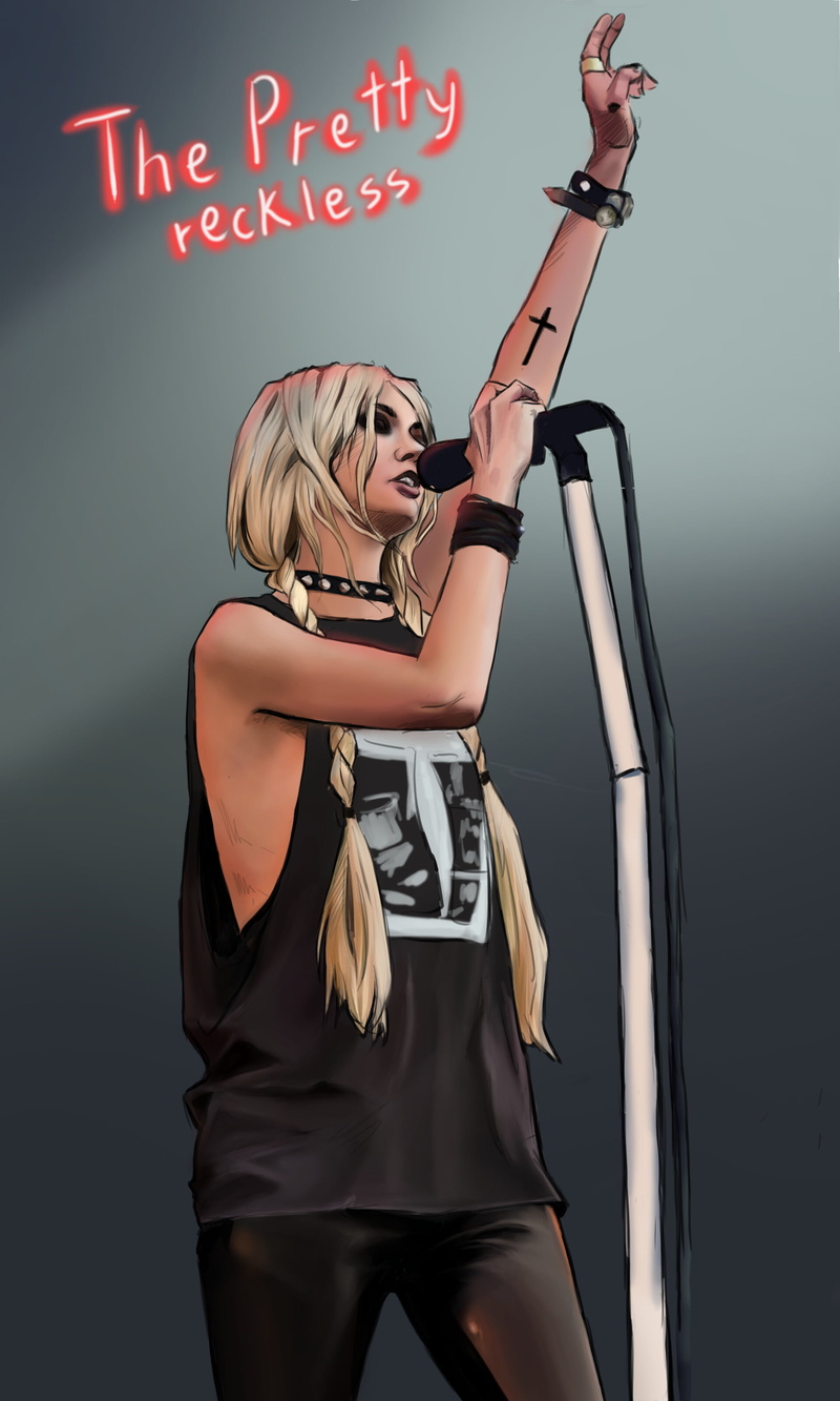 black clothing, tattoo, Rina Nikolayenkova, Black clothes, young woman, 2K, wavy hair, portrait display, Taylor Momsen, simple background, music, The Pretty Reckless