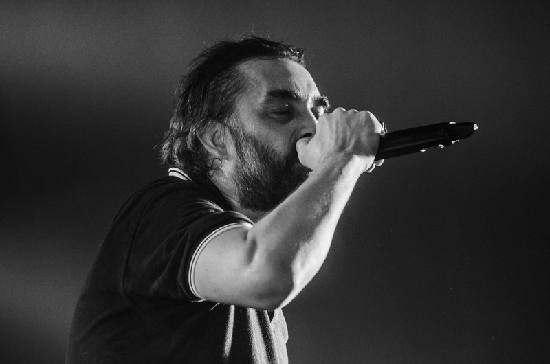 copy space, man, young men, polo, close-up, side view, holding, adult, black, masculinity, black-and-white, monochrome, singer, singing, beard, 4K, men