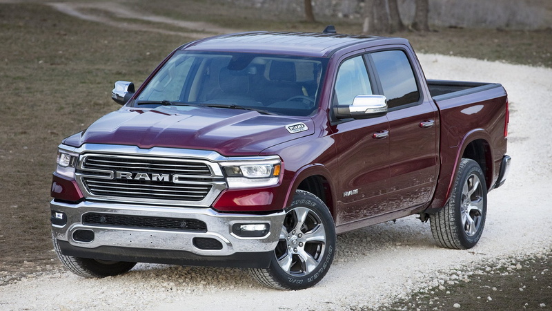 Ram 1500, Ram 1500 Laramie, red, no people, vintage car, stationary, blue, transportation, road, 4-Door Truck, 1080P, retro styled, Red Car, old, metal