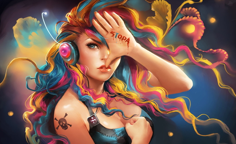 hairstyle, female, adult, portrait, stop, Others, creativity, studio shot, beautiful woman, art and craft, background, 1080P, Computers, front view