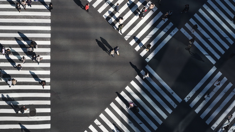 pedestrian, road, urban, cossing, diagonal, japan, crossswalk, city, ginza, intersection, 5K, chūō, street, chuo, asia, infrastructure, metropolitan, crisscross