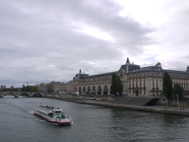 building exterior, mode of transportation, no people, france, built structure, transportation, musee orsay, nature, paris, river, 4K, museum, sky, travel destinations