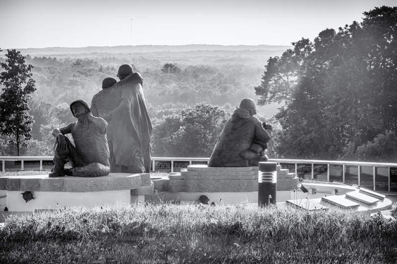 and, remembrance, military, rear view, women, sitting, army, marine, land, sky, real people, plant, white, lifestyles, war, leisure activity, outdoors
