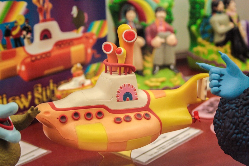 still life, representation, close-up, human representation, yellow submarine, focus on foreground, art and craft, 2K, for sale, creativity, the beatles