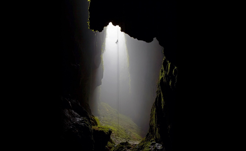 Landscape, Nature, Descending, Into, Cave, 2K, Deep