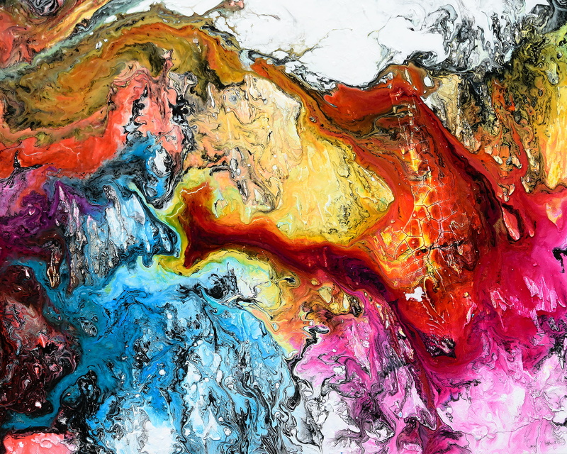 macro, currently, colorful, colour, textured, color Image, colors, blue, abstract, illustration, close-up, paint, abstract painting, orange Color