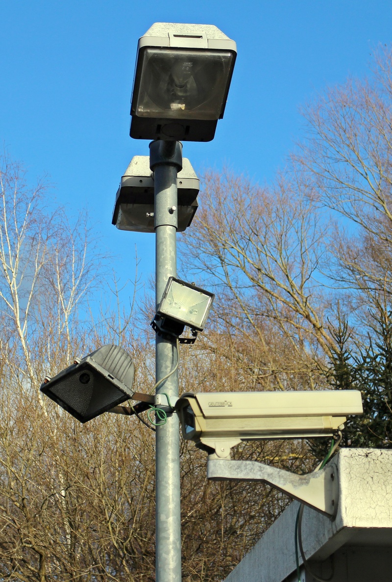 security camera, safety, supervision, 2K, camera, sure, technology, outdoors, nature, sky, bare tree, surveillance camera, watch, control, monitoring