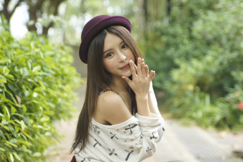 Hong Kong, Park, Bokeh, Models, Julie Chang, Asian, Smile, Girl, 1080P, Zhang Qi Jun, Hat, Model, Taiwanese