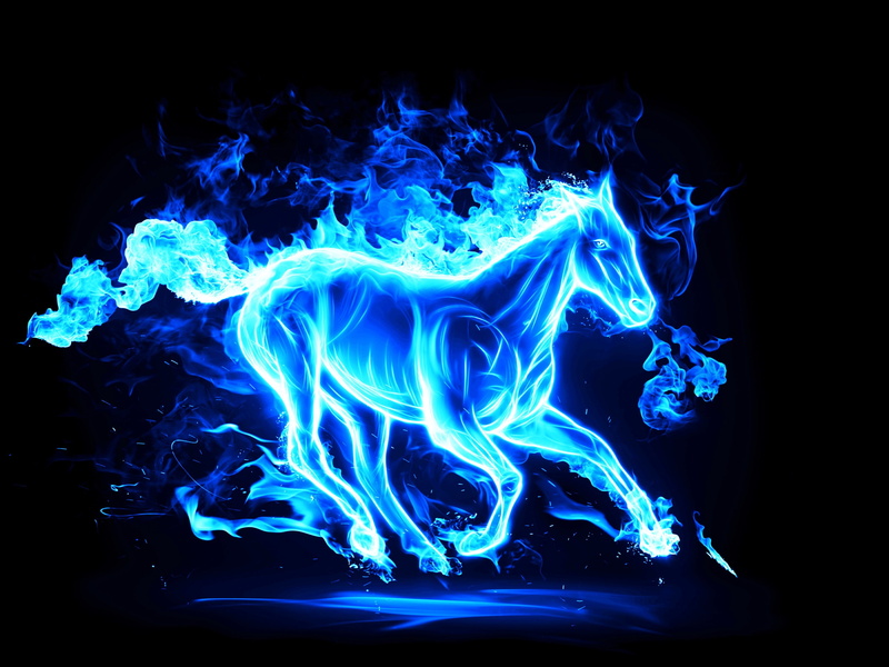 Abstract, Horse, Year, 2K, Blue, 2014, New