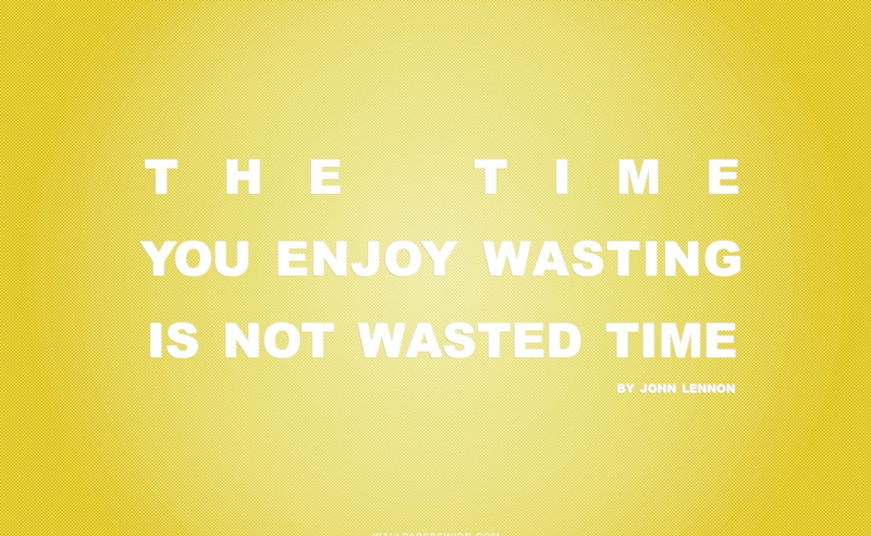 Enjoy, wasting, Quote, Artistic, Background, wasted, Yellow, Time, Typography, 2K, john lennon