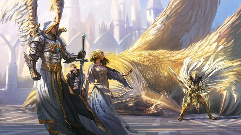 artwork, armor, creature, fantasy art, angel, wings, dragon, weapon, game, 1080P, griffin, warriors, Heroes of Might and Magic, fantasy, sword, knight
