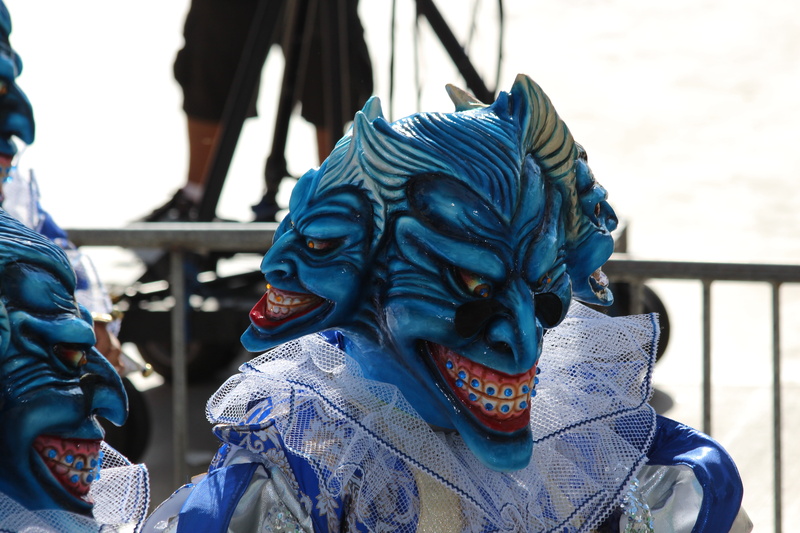 representation, incidental people, animal representation, carnival, blue, mask, mask - Disguise, close-up, focus on foreground, halloween, disguise, unrecognizable person