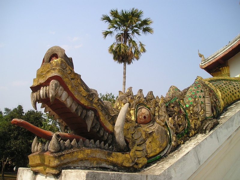 temple, gold, decor, sculpture, daytime, laos, representation, outdoors, built structure, nature, brown, building, southeast, sky, asia, 1080P, belief