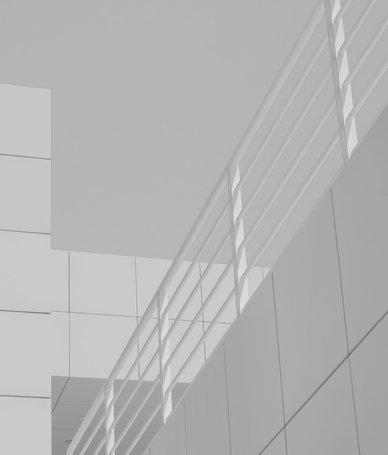 no People, backgrounds, railing, window, 2K, construction Industry, outdoors, building, glass - Material, black and white, building Exterior, apartment