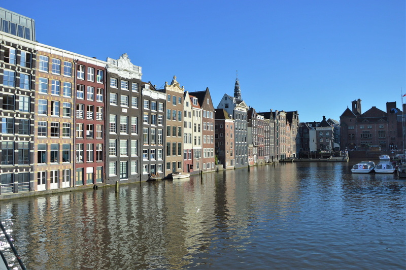 travel destinations, row house, bulding, river, house, residential district, outdoors, sky, no people, nature, city, amsterdam, building exterior, blue