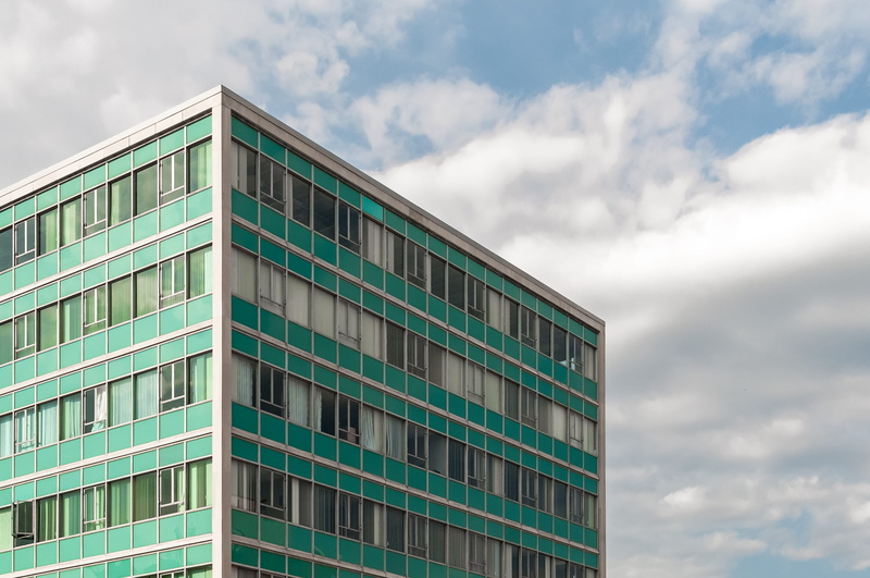 business, tower, bulding, nature, low angle view, cloud, green, apartment, day, white cloud, architecture, office, 4K, city, building exterior, curtain
