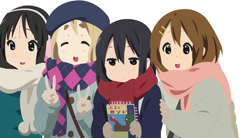 Akiyama Mio, vector, K-ON!, Kotobuki Tsumugi, 4K, Hirasawa Yui, Nakano Azusa, anime girls