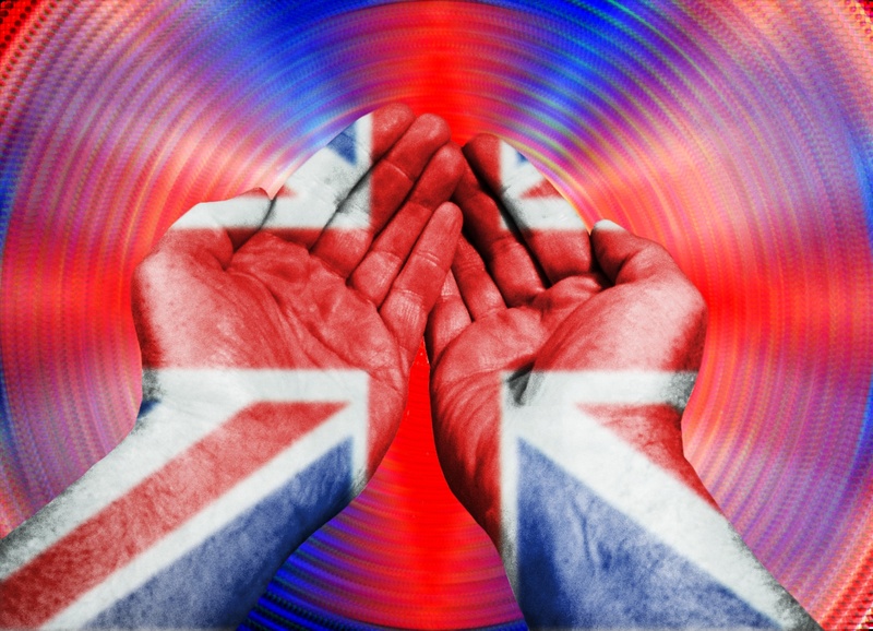 palm, adult, white, hands, personal perspective, close-up, thumbs, people, union jack, lifestyles, flag, human hand, men, unrecognizable person, colors