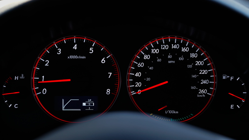 instrument, car, speedometer, motor vehicle, red, mode of transportation, vehicle interior, dial, transportation, control, controls, 4K, black, control panel