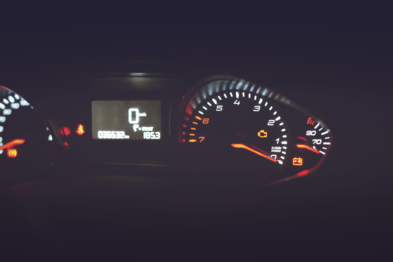 night, vehicle interior, rev, red, counter, glowing, motor vehicle, black background, indoors, motor, car, control panel, no people, 308, mode of transportation