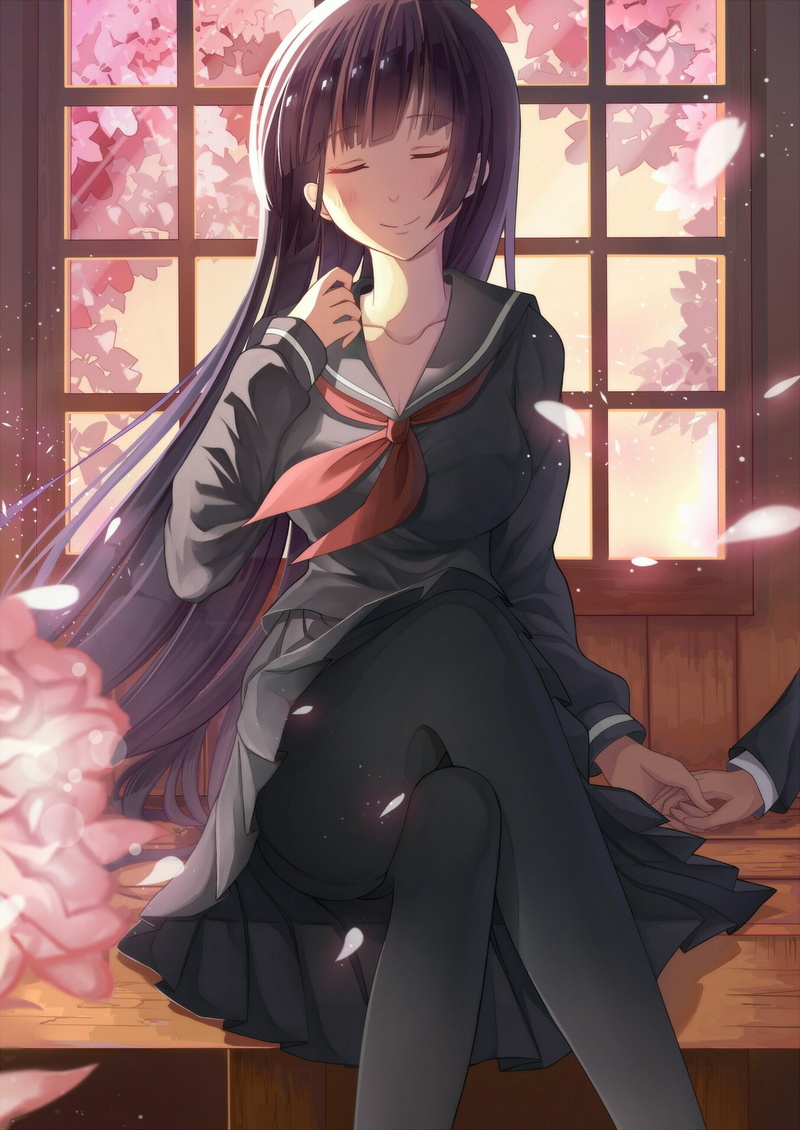 fashion, 1080P, Tasogare Otome x Amnesia, window, real people, full length, women, leisure activity, young women, people, furniture, sitting, indoors