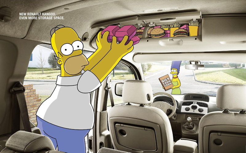 homer, simpsons, renault, simpson, cars, marge, 1080P