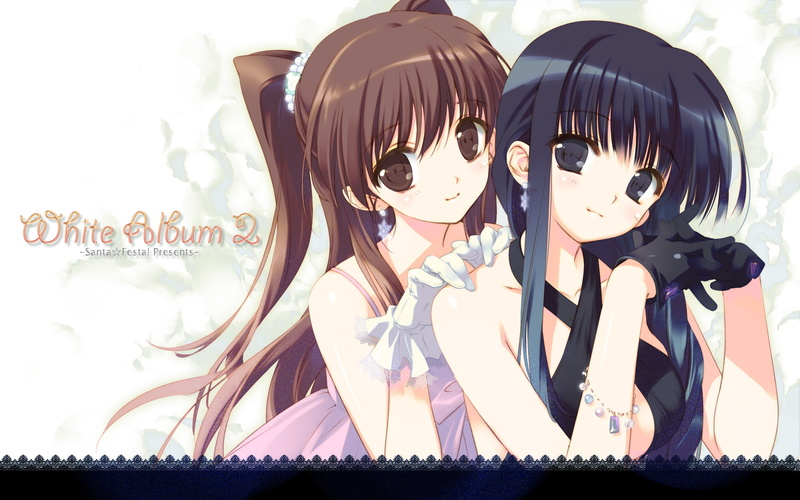 brown, maria, 1080P, setsuna, dress, black, hair, long, touma, twintails, santa, album, eyes, ogiso, gloves, white, girls, kazusa