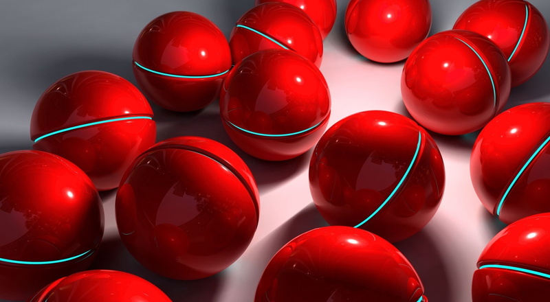multi Colored, celebration, ball, shiny, three Dimensional, abstract, shape, fun, red, still life, decoration, close-up, 1080P, studio shot, vibrant color