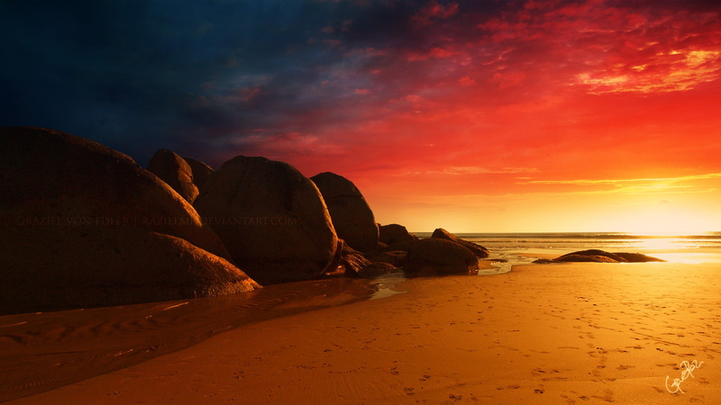 environment, brown, scenics - nature, cloud - sky, nature, sand, rock - object, sea, beach, 2K, tranquil scene, solid, outdoors, sunset, ocean, rock, land