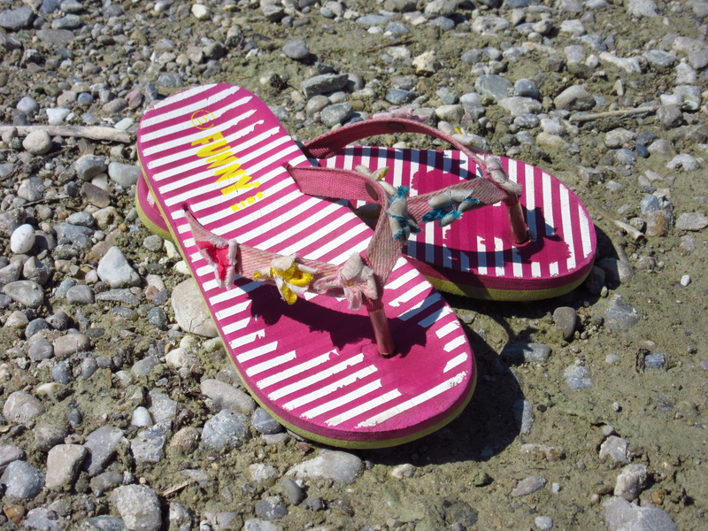 gravel, animal, foam, pink color, outdoors, stripes, red, land, plastic, still life, summer, Striped, sand, animal representation, rock - object, military