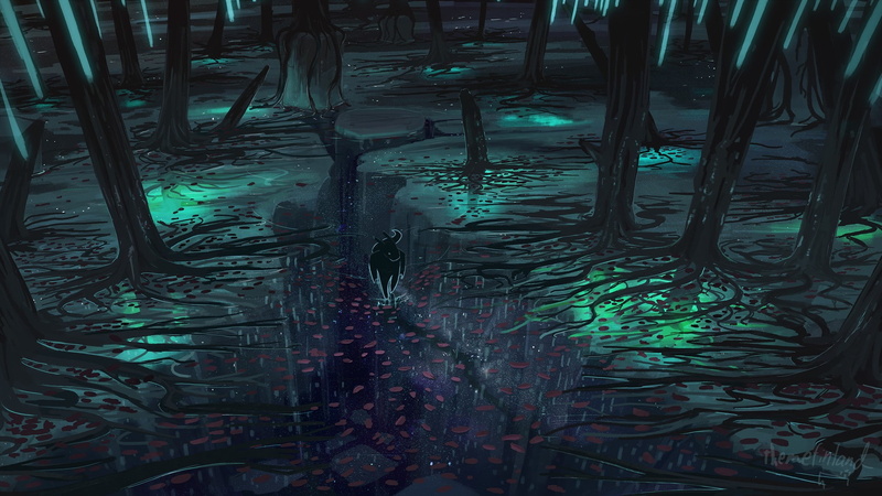 1080P, ThemeFinland, dead trees, Bull, digital art