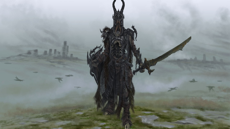 water, video games, tranquility, tree trunk, non-urban scene, land, cold temperature, sky, Draugr, nature, fog, forest, no people, tree, The Elder Scrolls V: Skyrim