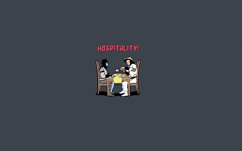 table, raiden, sub-zero, gray background, glasses, minimalism, 1080P, bottle, help, mortal kombat, funny, fatalities