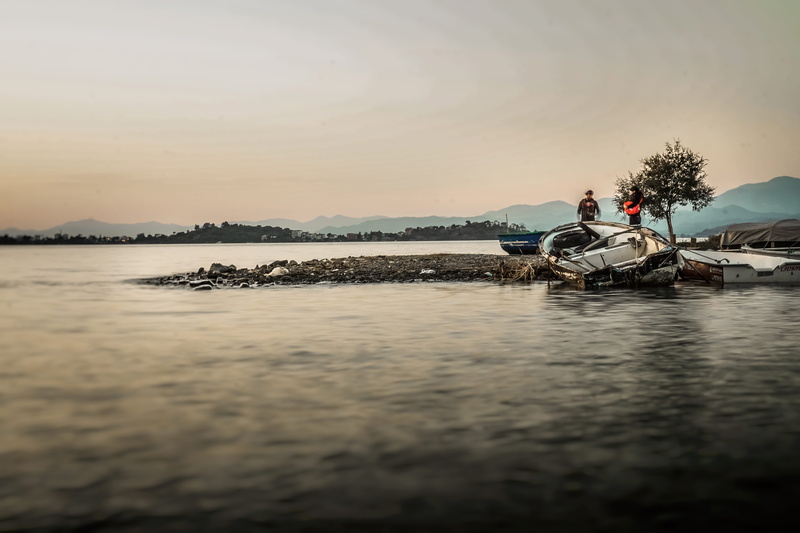 seaside, tranquility, mode of transportation, fisherman, transportation, nautical vessel, people, scenics - nature, lake, real people, men, non-urban scene