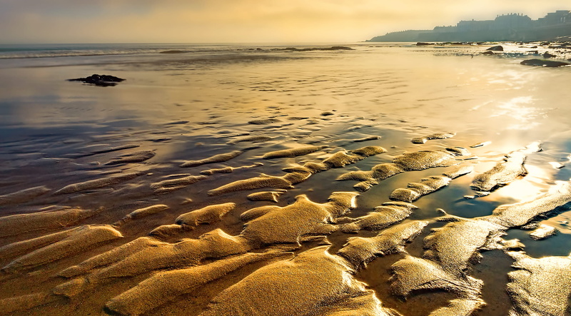 sand, beachside, nature, rock, horizon over water, land, seashore, sea, seascape, dawn, low, horizon, 2K, idyllic, solid, ocean, sunset, outdoors, cloud - sky