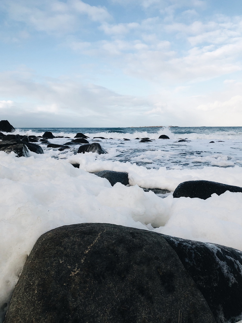 uttakleiv - lofoten, horizon over water, day, outdoors, #bubbles, power in nature, #ocean, geranium, nature, rock - object, glacier, ice, cloud - sky, norway