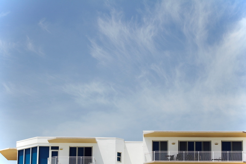 cloud, beachside, villa, minimalism, white color, building complex, condo, white, 5K, minimal, sunlight, outdoors, architecture, painted, office, architectural
